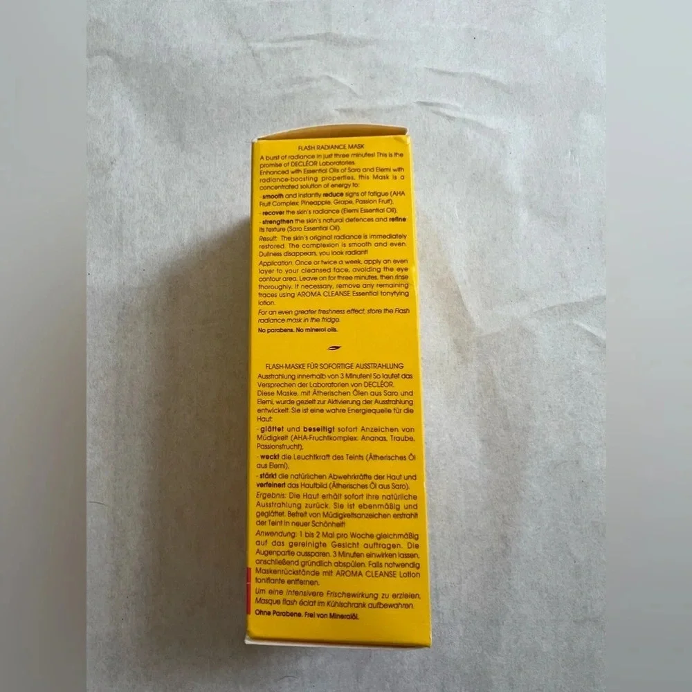 Decleor Life Radiance Flash Mask With Saro Brightens Skin 1.69oz /50ml NIB